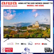 (BULKY)  AIWA 65 INCH WS-658G FRAMELESS 4K HDR WEBOS SMART TV, 3 YEARS WARRANTY, FREE DELIVERY, WS658G