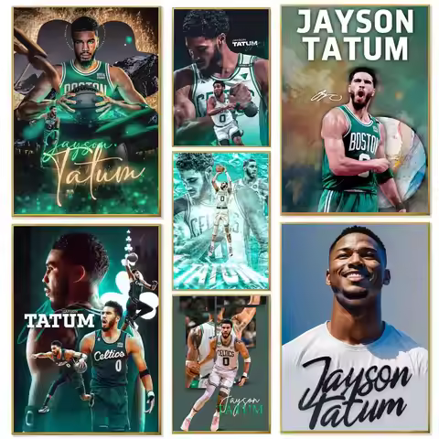 Basketball J-Jayson T-Tatum Poster Wall Art Print Art Suitable for Living Room Bedroom Bar Parlor Ho