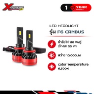 หลอดไฟรถยนต์รุ่น F6 CANBUS LED headlight (รับประกัน 12 เดือน) H4 H7 H11 6000K 22000LM 55W CANBUS แท้