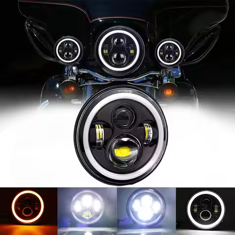 7 Inch Motorcycle LED Headlight for JEEP Wrangler JK Harley Touring Road King Yamaha 7Inch Waterproo