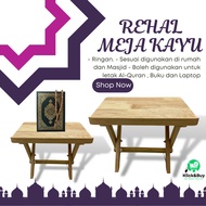 REHAL WOODEN TABLE (BIG/Small) Rehal Al-Quran Sitting Table Muqaddam Iqra Laptop Book Rihal Wood Sta