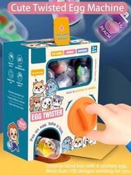 熱門玩具扭蛋機6件隨機扭蛋機扭蛋機環保紙盒材質塑膠膠囊包裝玩具驚喜盲盒玩俱生日禮物