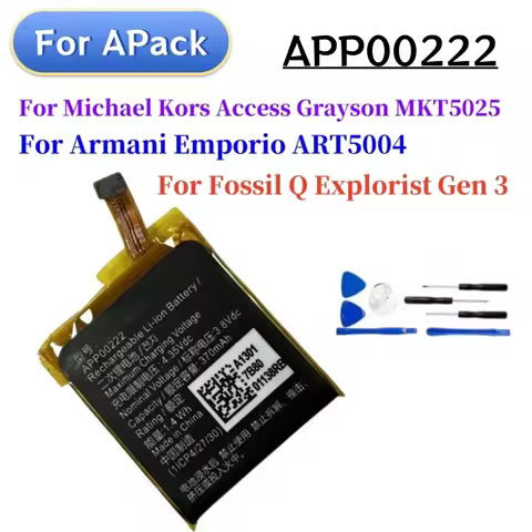 High Quality APP00222 Replacement Battery For Michael Kors Access Grayson MK5025 Smart Watch + Tool