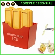(FOREVER ESSENTIAL) French Fries Design Magnetic Ice Maker Tray Freezer Fry-shaped SMold Cocktail BP
