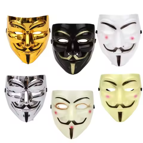 Movie Cosplay V for Vendetta Hacker Mask Anonymous Guy Fawkes Halloween Christmas Party Gift for Adu