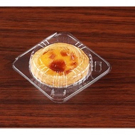 PSET959535  50 PCS PLASTIC DISPOSABLE 1 CAVITY EGG TART CONTAINER BOX/ PORTUGUES TART BOX