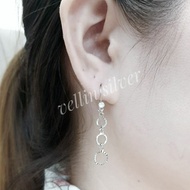 925 Silver Earrings with White Gold Plating Korean Earrings 925 Silver Party Earrings