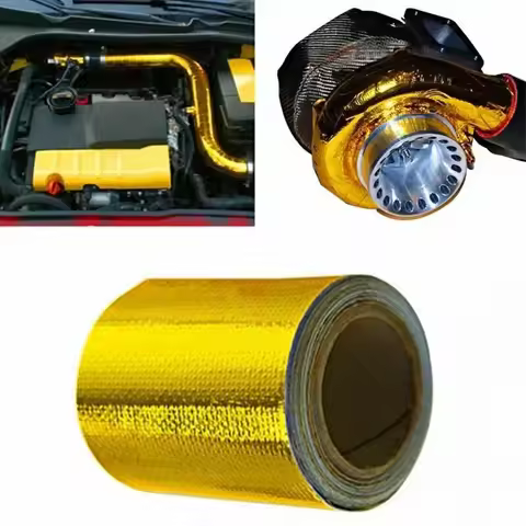 Gold Thermal Exhaust Tape Air Intake Heat Insulation Shield Wrap Reflective 2021 Aluminum Fiberglass