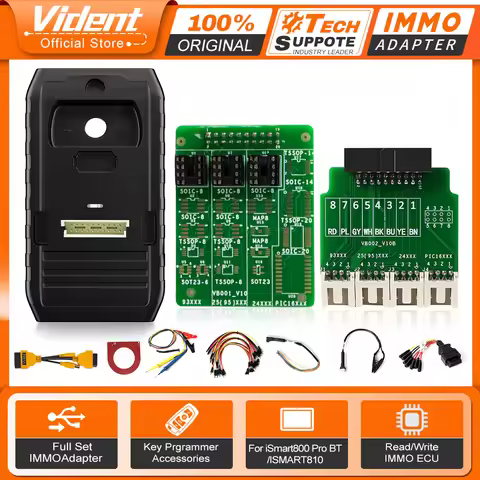 2026 VIDENT Full Set IMMO Adapter Key Prgrammer Accessories For iSmart800 Pro/iSmart800 Pro BT/iSmar