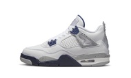 Air Jordan 4 Retro Big Kid White/Midnight Navy/Light Smoke Grey M