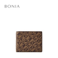 Bonia Black Diagono Monogram Centre Flap Cards Wallet