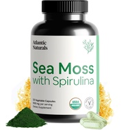 Sea Moss with Spirulina Superfood Capsules - Sea Moss Supplement Supports Healthy Iron and Immune He