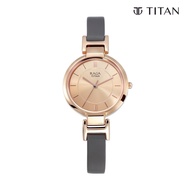 Titan Raga Viva Rose Gold Dial Analog Leather Strap watch for Women