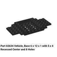 Lego part 65634 vehicle base 6 x 12 x 1 / 6x12x1 w 5x4 recessed center
