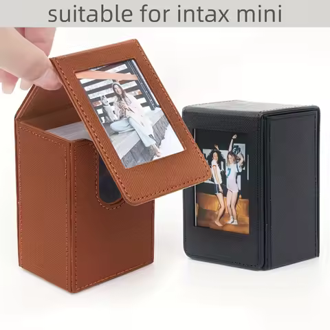 Photo Storage Box for Intax Mini, Magnetic Flip Lid Picture Organizer, Large Capacity Game Card & Ph