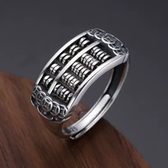 Paipai Silver Jewelry 925 Sterling Wong Tai Sin Over Incense Burner Abacus Coin Ring Girl ㄧ Gold Ten