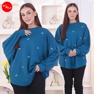 KM Veeva Batwing Ribbon Embroidery Women Blouse [B8686]