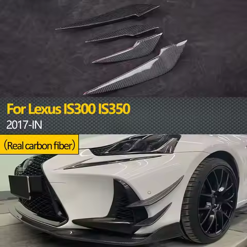 For Lexus IS300 IS350 F Sport Sedan 2017 4-Piece Set Carbon Fiber Side Bumper Trim Spoiler Front Lip