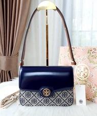 Tory Burch 152306 TB Robinson T Monogram Convertible Shoulder Bag