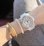 Chanel J12 白色陶瓷原鑲鑽自動機械錶H0969 Cf 25 mini classic jumbo