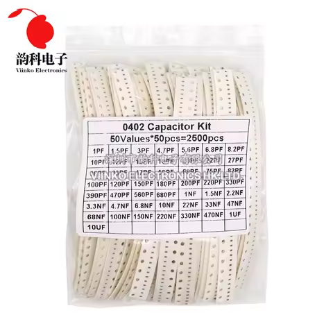 2500pcs 0402 0603 0805 SMD Ceramic Capacitor Assorted Kit 50Values 1pF - 10uF 100PF 10NF 100NF 0.47U