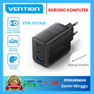 Vention Adaptor Fast Charger GaN USB A Type C 65W Android Iphone FER