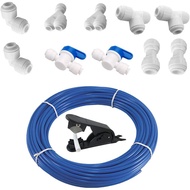 Tubing 3/8 Inch Blue Polypropylene RODI Tubing 16 Feet Push to Connect Fitting Kit for RODI System