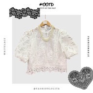 (ถ่า​ยจาก​สินค้า​จริง)​ (Whitetheme)​​ ใส่กับชุดไทยสวยมาก​ Snow​Whip​ Balloon​ Sleeve​ Italian lace​