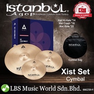 Istanbul Agop Cymbals Xist Set 14" Hi-Hats 16"Crash 20 Ride Cymbal with Bag (IXS3)