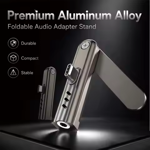 Type-C To 3.5mm Jack Converter Earphone Audio Adapter Folding Bracket Type USB C To 3.5 Mm Type C Co