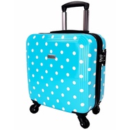 Wheal กระเป๋าเดินทางล้อลาก 16 นิ้ว 4 ล้อ หมุนรอบ 360° Polycarbonate Deluxe Dot Code PCN60016-2 (Sky 