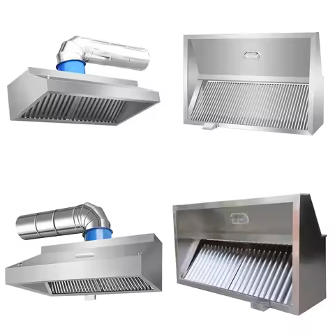 Commercial Kitchen Cooker Range Hood Exhaust Fan Oil Extractor Vent Hood for Smoke Removal for Resta