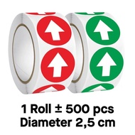Arrow Direction Indicator Sticker Arrow Sticker 2.5 cm (1 roll/ ± 500 stickers)