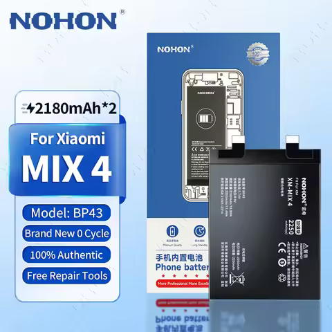 NOHON BP43 Battery for Xiaomi MIX 4 MIX4 Replacement Batteries for Mi 14 13 12 11 10 9 13T 12T 11T 1