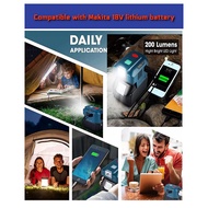 For Ma-Kita 18V Lithium Battery Inverter Generator Portable Power USB Adapter with LED Light for Ma-