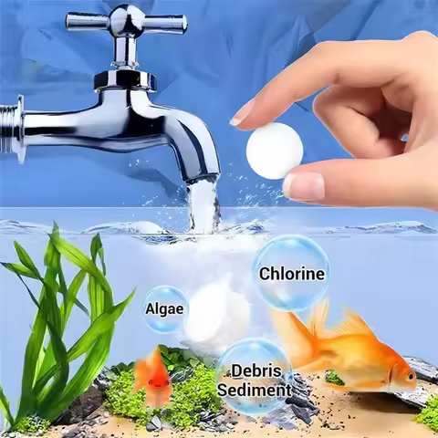 Aquarium Water Purification Tablet Freshwater Aquarium Ammonia Detoxifier Algae Remover Suitable for