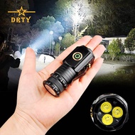 Ultra Bright 3LED Rechargeable Flashlight - 18350 Battery Waterproof Camping Outdoor Work Light