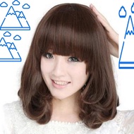 rambut palsu fesyen pendek paras bahu wanita perempuan comel ss4252pp