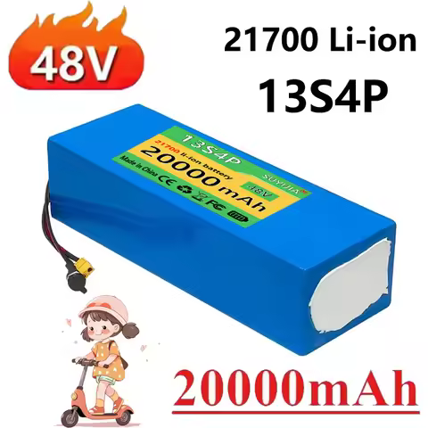 48V 20Ah 13s4p 21700 High-Power Rechargeable Lithium Battery Pack 800w 1000w 1200w 1440w Built-in 30