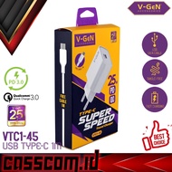 Vgen Adapter - Travel Charger V-GeN VTC1-45 Super Fast Charging 25W PD3.0 QC4+ Type C Port FREE Cabl