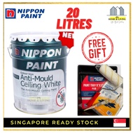 20L NIPPON Odour-less Anti-Mould Ceiling White Paint Wall Paint Odourless
