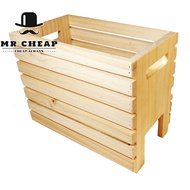 (Hot)Pine Wood Crate With Handle Hole/Wood Storage Crate/Storage Box  1021