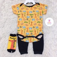 Go Green Short baby Jumper (newborn baby 0-4 months) + baby Leggings + baby Socks (Aqiqahkoko)