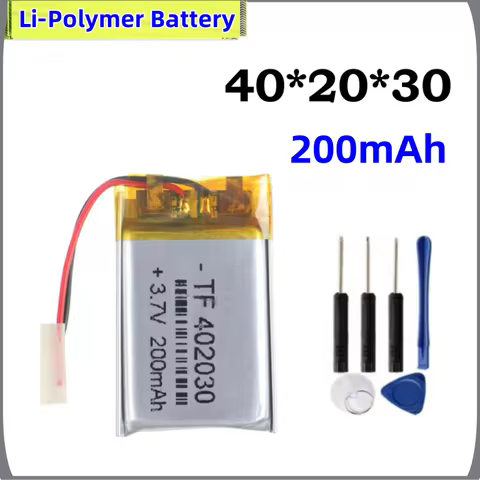 New High 402030 3.7V 200mAh Li-ion Lipo Cells Lithium Li-Po Polymer Rechargeable Battery For Bluetoo