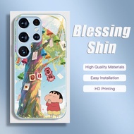 Case For Samsung Galaxy S25Ultra S24Ultra S23Ultra Liquid Glass Camera Protect Phone Casing Blue Cut