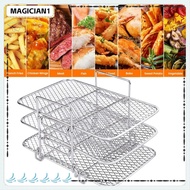 MAGICIAN1 Air Fryer Rack, Multi-Layer Stackable Dehydrator Rack,  Stainless Steel Cooker Multi-Layer Dehydrator Rack Kitchen Gadgets