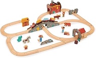 mentari Gold Mining Themed Train Set with Tracks and Accessories, 37.4-inch Length, Creative, Imaginative Play, Gift