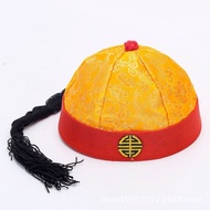 Topi China  Topi Imlek Topi Ekor Rambut Topi Cheongsam Ada Ekor Rambut Tulisan Fu Topi Cheongsam