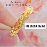 ORIGINAL ZHULIAN Cincin Belah Rotan saduran emas 999 RG5069