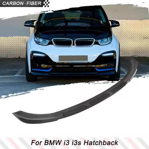 Carbon Fiber Car Front Bumper Lip Spoiler for BMW i3 I01 Hatchback I3 2018-2020 Gloss Black Front Bu